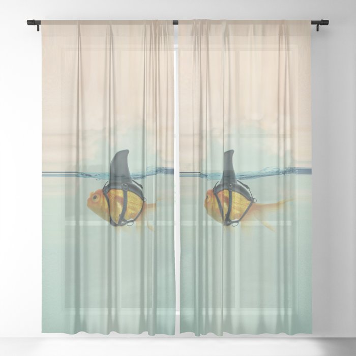 Brilliant DISGUISE - Goldfish with a Shark Fin Sheer Curtain