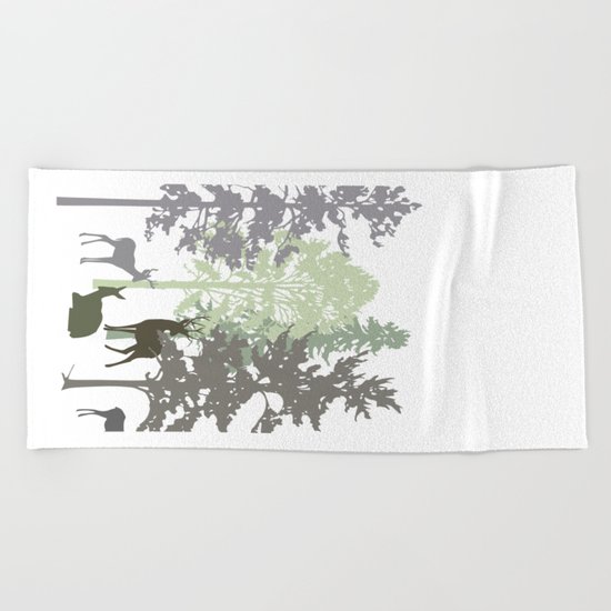 Morning Deer In The Woods No. 1 Beach Towel