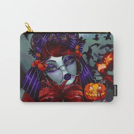 Vampire Bride (Painting) Carry-All Pouch | Ravens, Night, Bats, Jack O Lantern, Painting, Vampiress, Witch, Digital, Morbid, Scary 