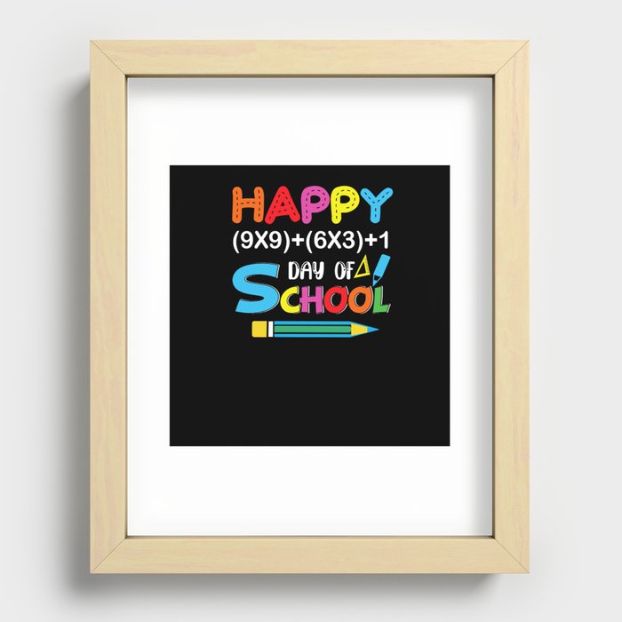 100 Days Of School Teacher And Student TShirt Recessed Framed Print