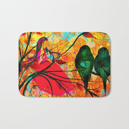 " O free birds, proud, charming, pure, without troubles." Bath Mat
