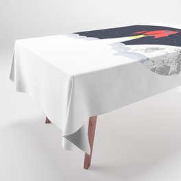 Cartoon rocket blast off Tablecloth