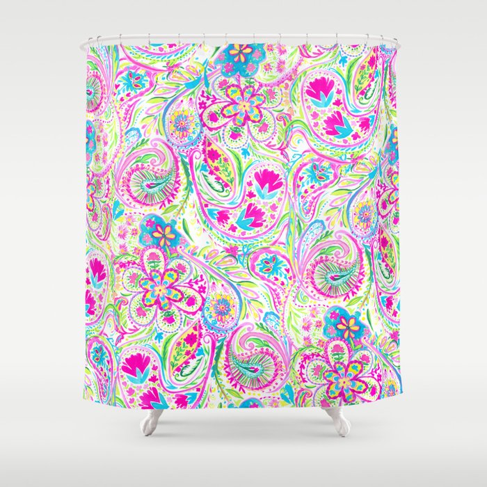 Paisley Watercolor Brights Shower Curtain