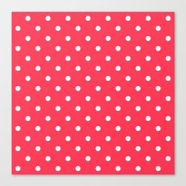 Ruby Red & White Polka Dots Canvas Print
