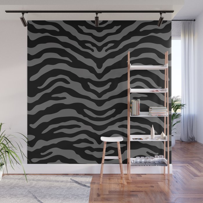 Black and Gray Zebra 2 Wall Mural