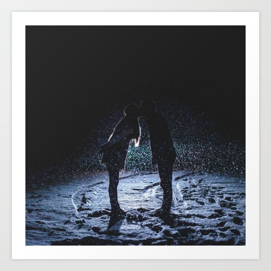 Valentine's Day Love Kiss ( Couple Valentine Gift / Girlfriend Gifts ) Art Print