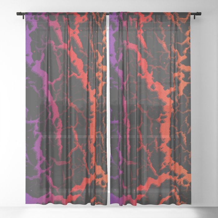 Cracked Space Lava - Heat PBROY Sheer Curtain