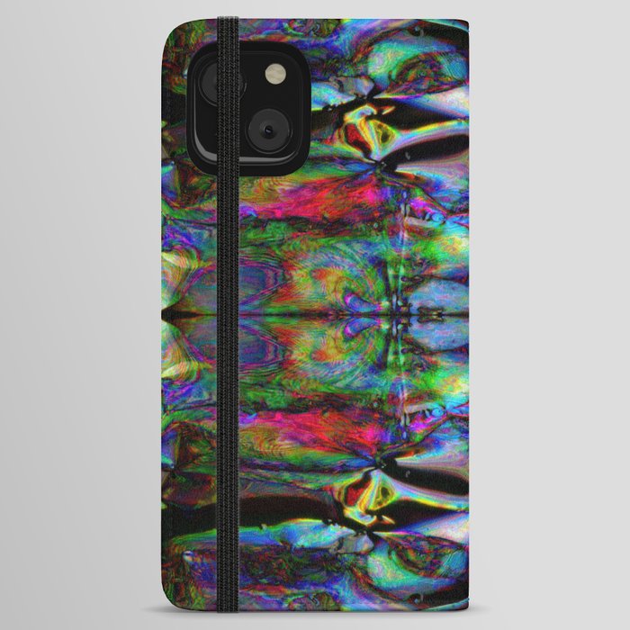 Colorful abstract symmetrical soap bubbles iPhone Wallet Case