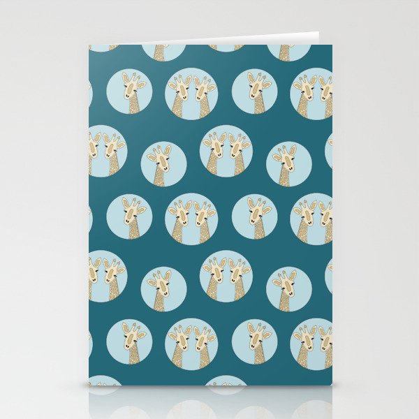 Giraffe pattern blue Stationery Cards