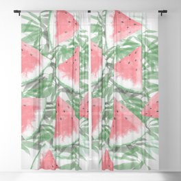 watermelon for my love Sheer Curtain