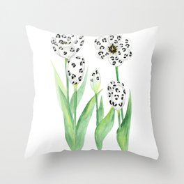 Wild Flowers - Snow Leopard Throw Pillow