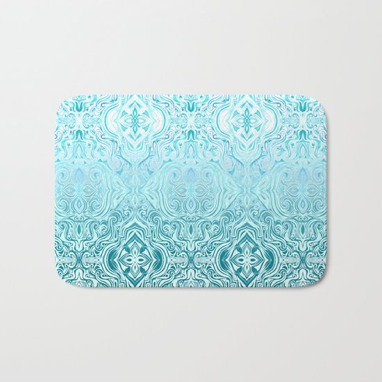 Twists & Turns in Turquoise & Teal Bath Mat