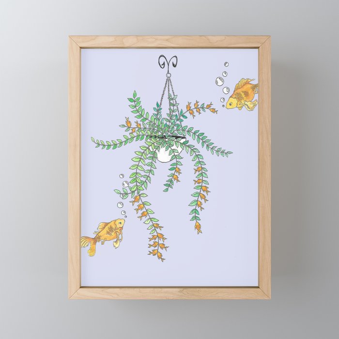 Goldfish House Plant Framed Mini Art Print