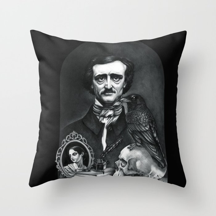 Edgar Allan Poe Portrait Throw Pillow