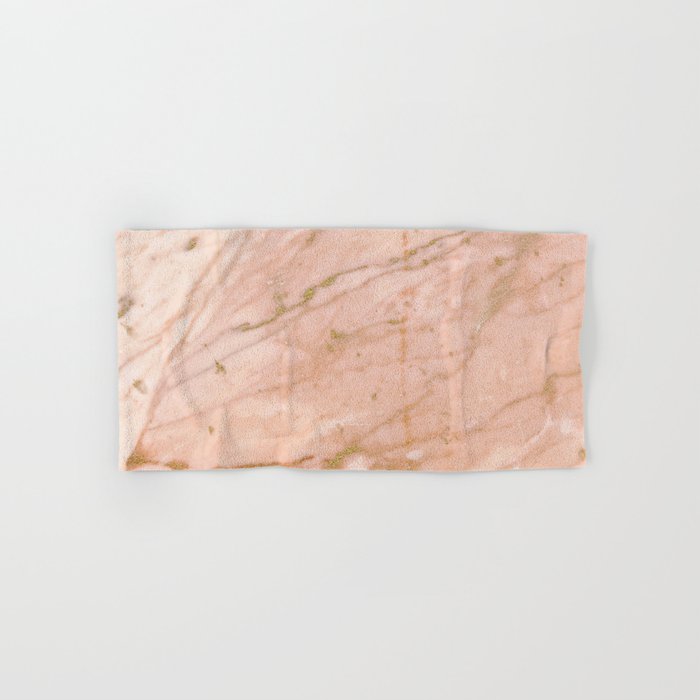 Pink marble with gold veins Hand & Bath Towel