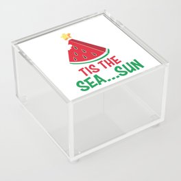 Tis The Sea...sun Funny Christmas In July Acrylic Box