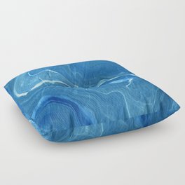 Blue Marble Abstraction Floor Pillow