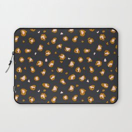 Ochre cheetah/leopard print on dark grey/black background  Laptop Sleeve