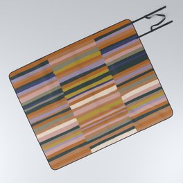 Brown striped pattern Picnic Blanket