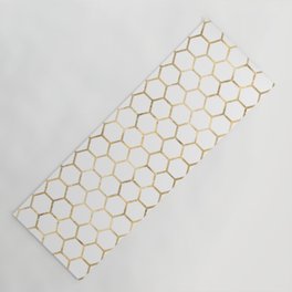 Golden Honeycomb Pattern Yoga Mat