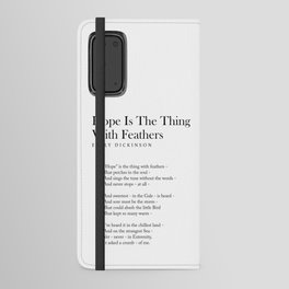 Hope Is The Thing With Feathers - Emily Dickinson Poem - Literature - Typography Print 2 Android Wallet Case