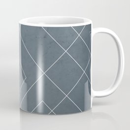 Overlapping Diamond Lines on Peninsula Blue Coffee Mug