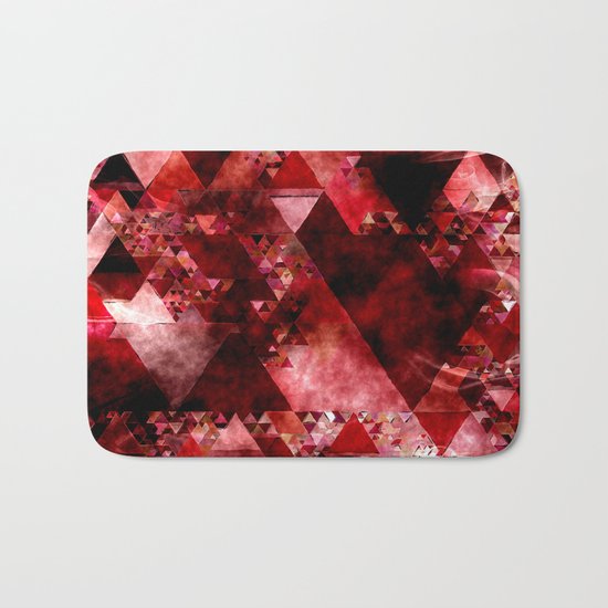 Dark hell- geometrical triangle - modern red backdrop on #Society6 Bath Mat