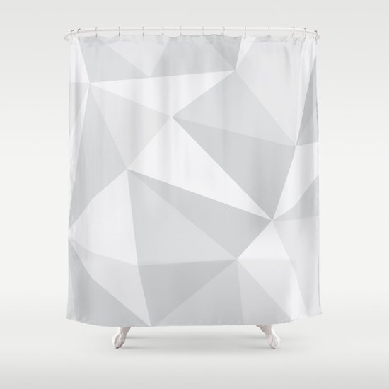 White Deconstruction Shower Curtain