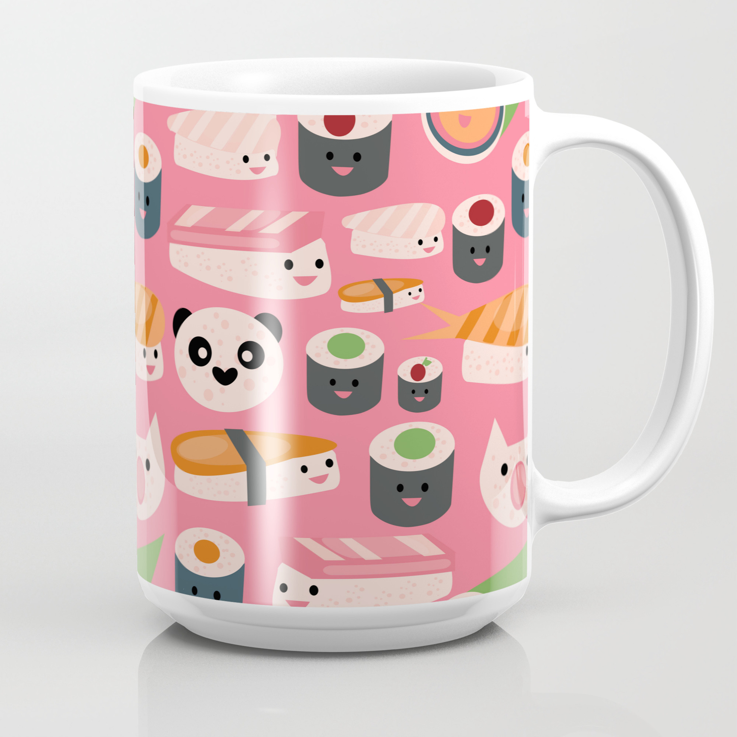 Kawaii Sushi Hot Pink Coffee Mug By Susycosta Society6 Kawaii Sushi Hot Pink Coffee Mug By
