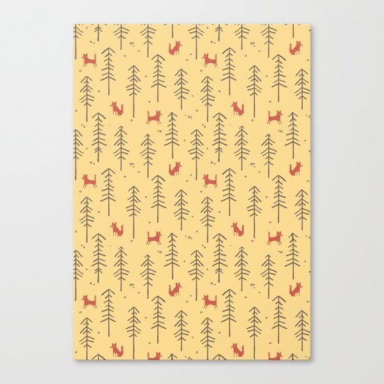 Fox hiding in the forest Canvas Print