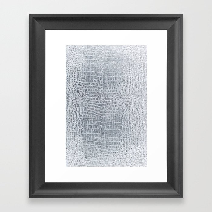 Snake Skin Silver Grey Color Framed Art Print