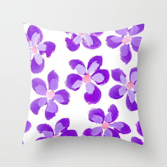 Posey Power - Purple Multi Throw Pillow