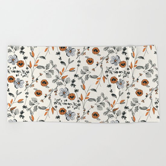 Floral pattern Flowers Beach Towel