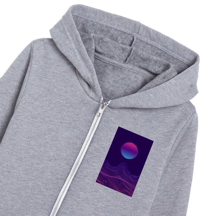 Minimalist Synthwave Midnight Kids Zip Hoodie