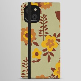 Retro 60S spring pastel floral print iPhone Wallet Case