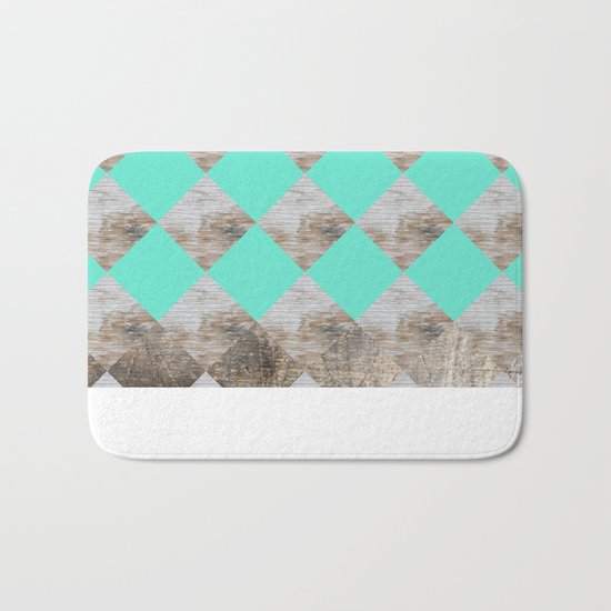 GeometricWood Bath Mat