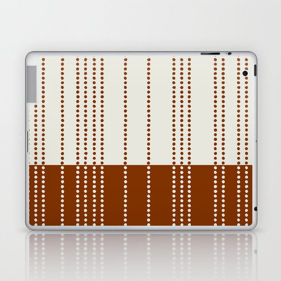 Ethnic Spotted Stripes, Ivory and Terracotta Laptop & iPad Skin