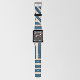 Abstract Shapes 225 in Navy Blue Brown Beige Apple Watch Band