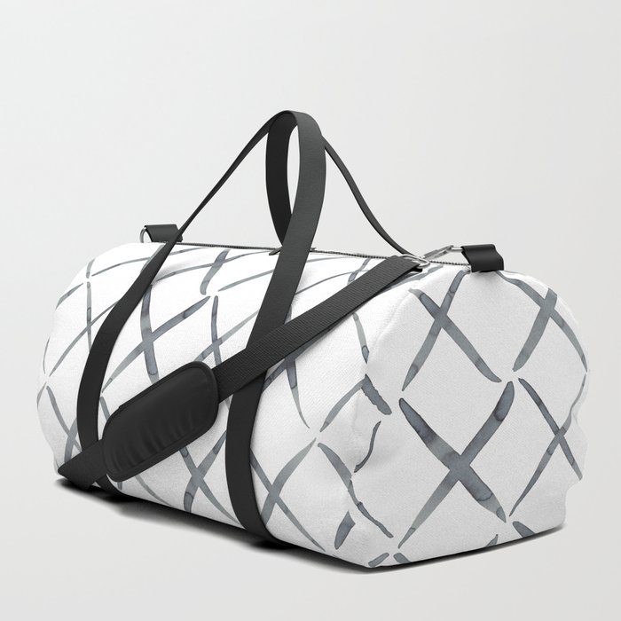 Gray Blue Xx Abstract Watercolor Pattern Duffle Bag By