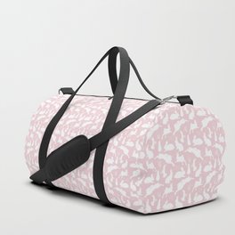 Rabbit Pattern | Rabbit Silhouettes | Bunny Rabbits | Bunnies | Hares | Pink and White | Duffle Bag