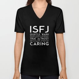 ISFJ (black version) V Neck T Shirt