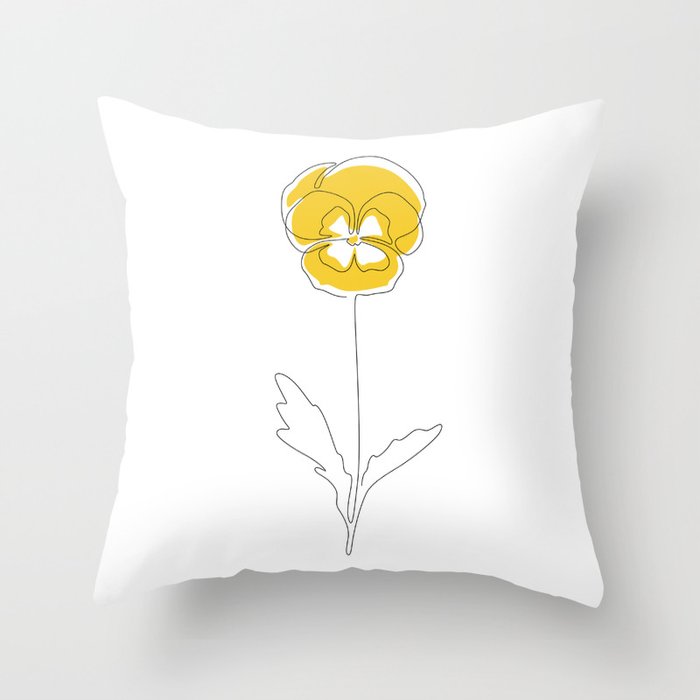 Mustard Violet Throw Pillow