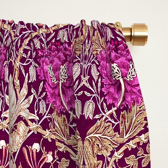 Art Nouveau Floral Plum Beige And Deep Purple Blackout Curtain