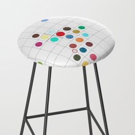 Confetti. Abstract geometric colorful grid colored pencil whimsical original drawing of colorful polka dots. Bar Stool