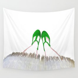 Small Green Shoes Wall Tapestry