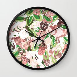 Sassy Pets in Flowers Wall Clock