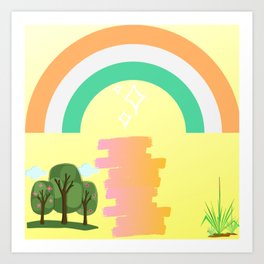 happy brick road Art Print | Free, Rainbow, Sunny, Innerpeace, Graphicdesign, Playful, Road, Freedom, Watercolor, Imagination 