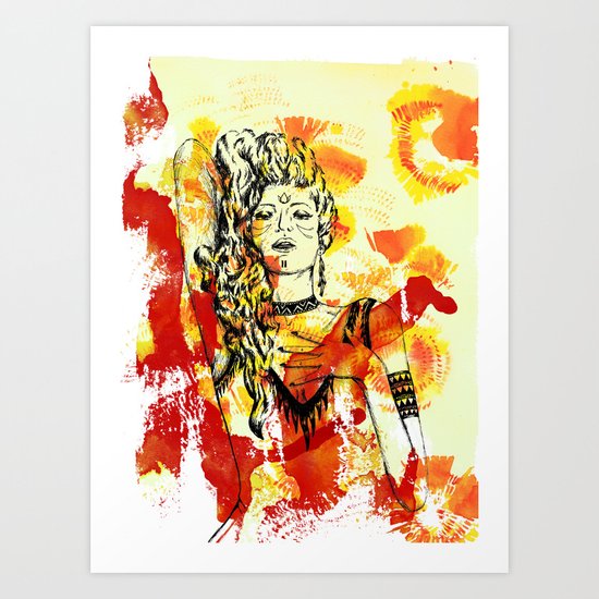 Tribal Beauty 2 Art Print