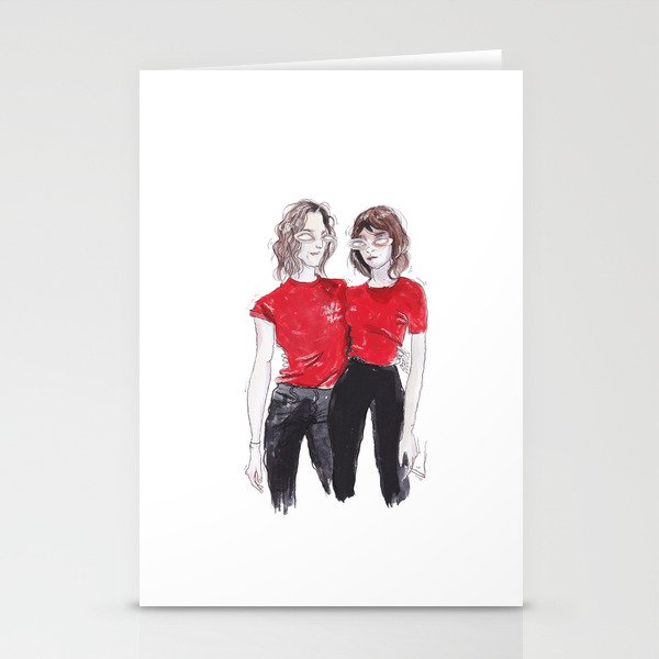 red twins Stationery Cards