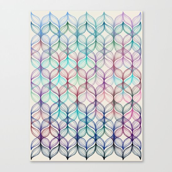 Mermaid's Braids - a colored pencil pattern Canvas Print